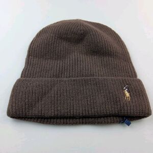 Polo Ralph Lauren 100% Wool Knit Hat Beanie Dark Brown